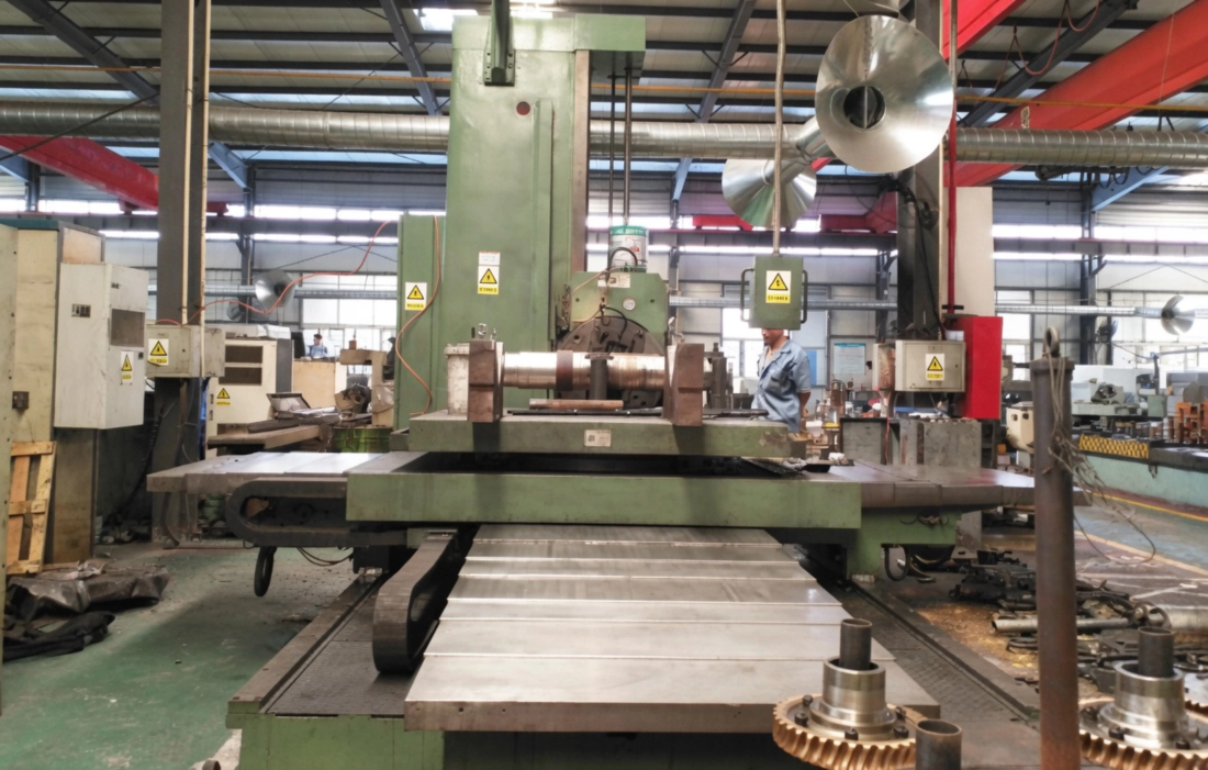 Finished heavy-duty gearboxes ready for shipping to steel mill customers